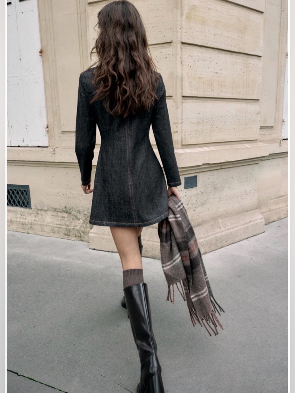 ZARA Z1975 Mini Denim Dress - Picture 4 of 7